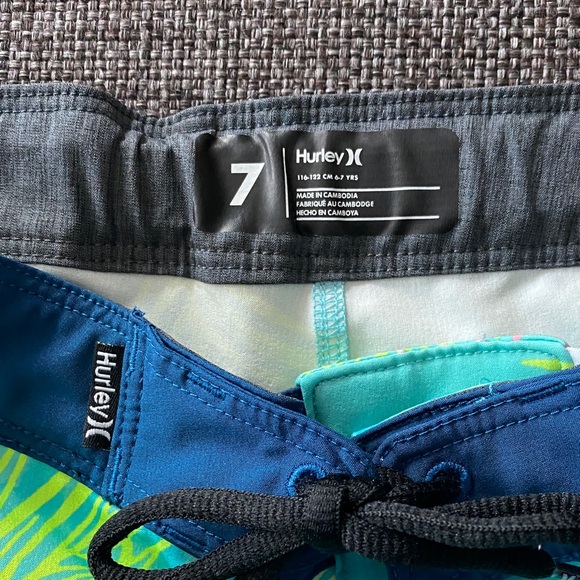 Boys 7 Hurley Blue Boardshorts Unlined Swim Trunks - Picture 2 of 9